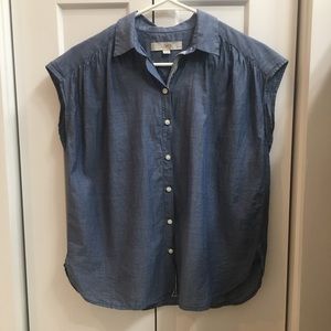 Sleeveless Chambray Shirt by Loft